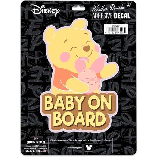 Disney Winnie The Pooh Baby on Board Adhesive Vinyl Decal - Adorable Pooh Car Sticker for Families with Baby on Board