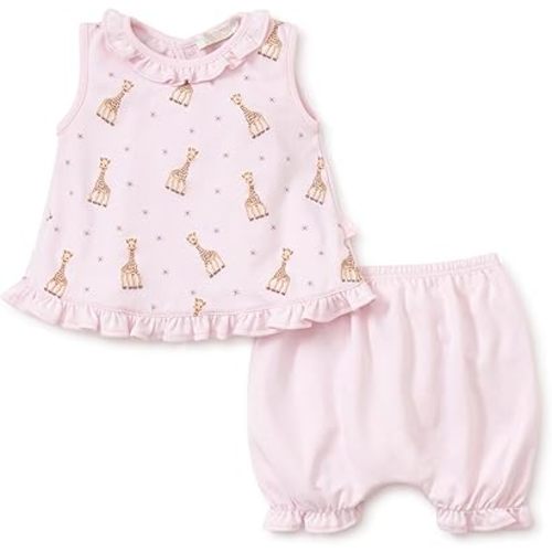 Kissy Kissy Baby Girls 100% Pima Cotton Sophie La Girafe Print Sunsuit, Newborn to 24 Months