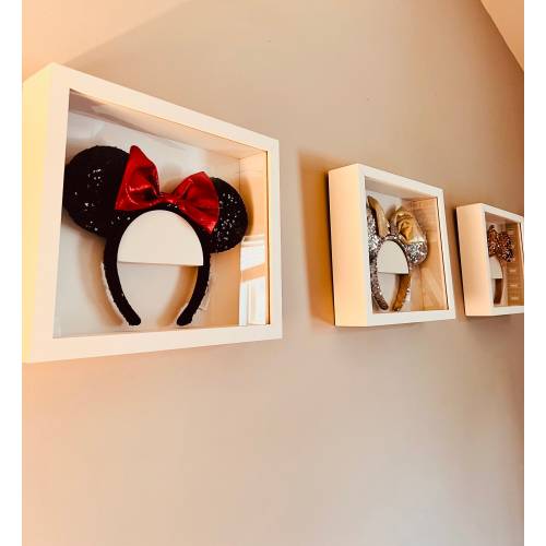 Disney Ears Glass Display, Minnie Ears wall holder, Disney Decor, Mickey Minnie Ears Frame