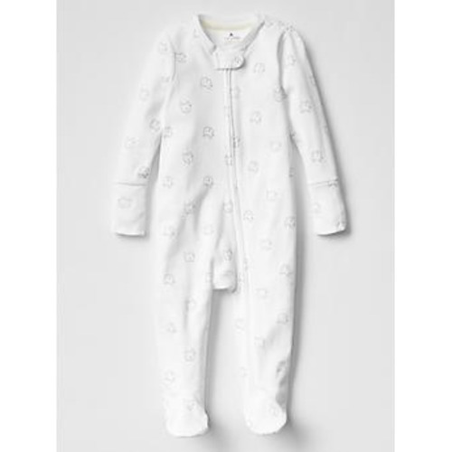 Favorite footed bear one-piece in white, size: 0-3 M