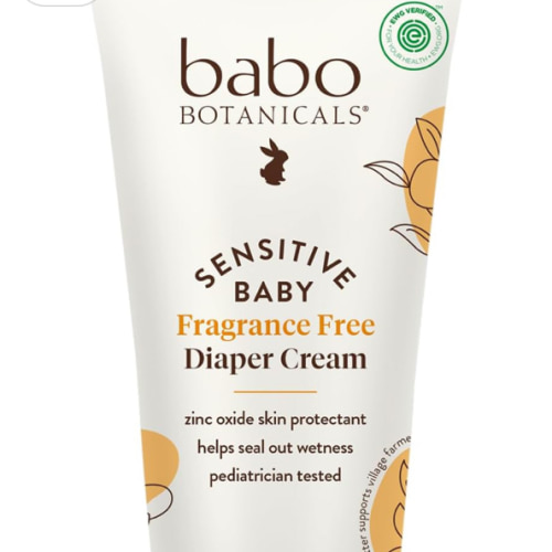 Babo Botanicals Sensitive Baby Fragrance-Free Diaper Cream - 25% Natural Zinc Oxide - Calendula, Shea & Cocoa Butter - EWG Verified - Vegan- from Birth on - 1 or 2 Pack Tube - 6oz Jar