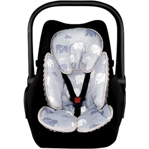 TANOFAR Infant Car Seat Head Support, Soft Baby Carseat Head & Body Support, Elephant Baby Car Seat Insert Cushion for Newborn Boys