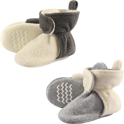 Hudson Baby Unisex-Child Cozy Fleece Booties Slipper Sock - 6-12 Months