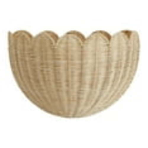 Scalloped Wicker Wall Basket - The Original - Hand Woven Basket - Scalloped Décor Wall Hanging Baskets -16" X 11.02" - Hanging Wall Basket (Natural)
