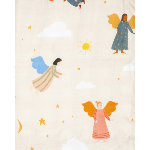 Guardian Angels Deluxe Muslin Baby Blanket Quilt