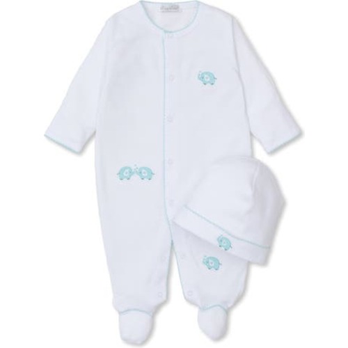 Elephant Embroidered Pima Cotton Footie & Hat Set, 6-9M