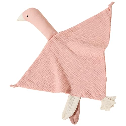 TRYTUTRY Cotton Security Blanket for Baby Boys and Girls - Pink Goose Soft Blanket, Breathable Muslin Loveys Great