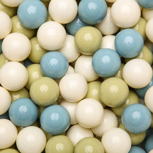 GOGOSO Ball Pit Balls - 2.15inch Plasticsball for Kids Toddlers Birthday Gifts, Summer Vibrant Colors Visual Stimulation Xmas Decor, Creamy Green+Creamy Blue+ Soft White
