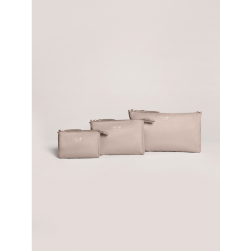 3-Piece Pouch Clutch Purse Set - Taupe