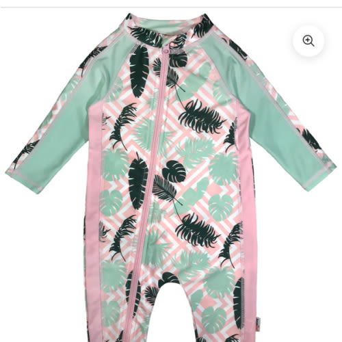 Sunsuit - Long Sleeve Romper Swimsuit | "Palm Breeze"