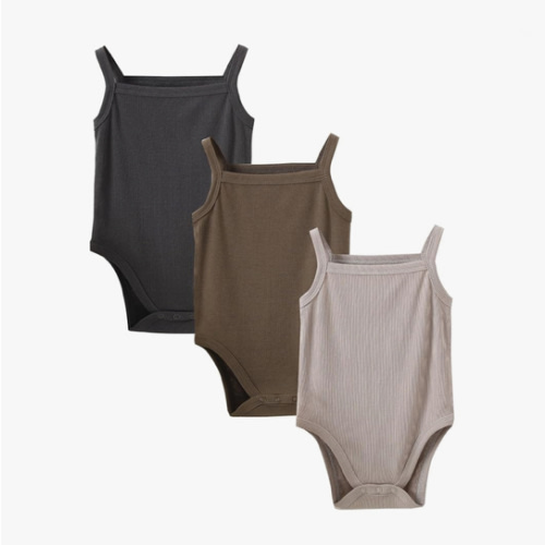 OPAWO Onsies for Baby Girls' Bodysuits 3 Pack Neutral Baby Clothes Spaghetti Strap & Long Sleeve Fall Baby Undershirt 0-2T