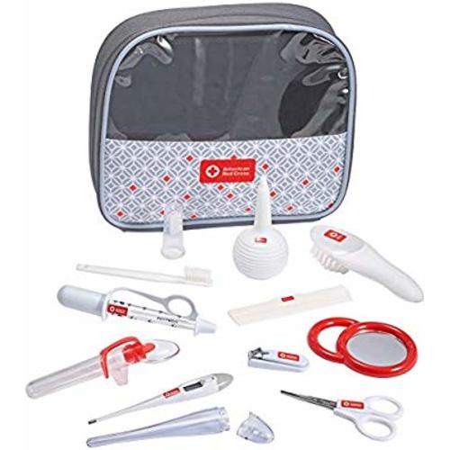 American Red Cross Deluxe Health and Grooming Kit| Infant and Baby Grooming | Infant and Baby Health | Thermometer, Medicine Dispenser, Comb, Brush, Nail Clippers and More with Convenient Tote - Healthcare & Grooming Set