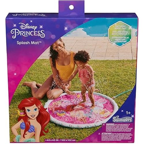 SwimWays The Little Mermaid Splash Mat, Kids Splash Pad, Outdoor Toys, Disney Party Supplies and Water Toys for Kids Ages 1 & Up
