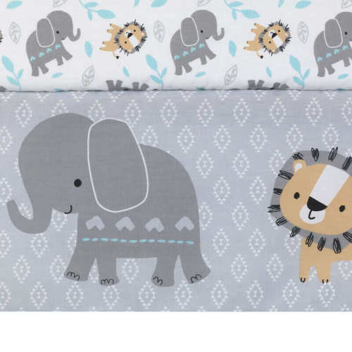 Bedtime Originals Jungle Fun 3-Piece Crib Bedding Set - Blue, Gray, White