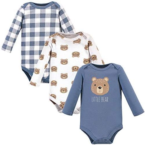 Hudson Baby baby-boys Cotton Long-sleeve Bodysuits 3-pack