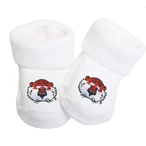 Auburn Tigers Aubie Baby Toe Bootie Socks 0-9 Months