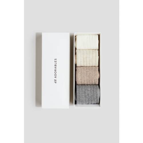 4-PACK RIB-KNIT TIGHTS