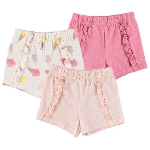 Chick Pea Baby Girl Clothes Newborn Shorts Value Pack 3 Pc Set Solid Summer Of Pink 0-3m - Summer Of Pink