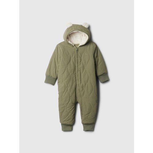 Baby Quilted Sherpa One-Piece in walden green