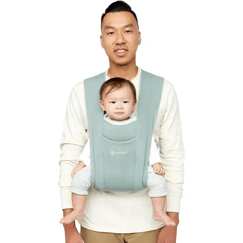Ergobaby Embrace Baby Carrier Newborn to Toddler - Lightweight Ergonomic Baby Carriers - Cozy Essentials (7-25 Pounds), Ponte Knit, Jade Green