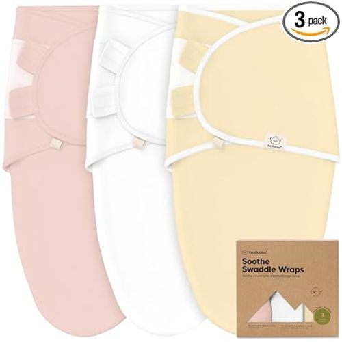 3-Pack Organic Baby Swaddle Sleep Sacks - Swaddles for Newborns, Infant 0-3 Months, Baby Girls, Boys, Soft & Snug Newborn Sleep Sack, Nursery Swaddling Blankets (Daffodil, OS)