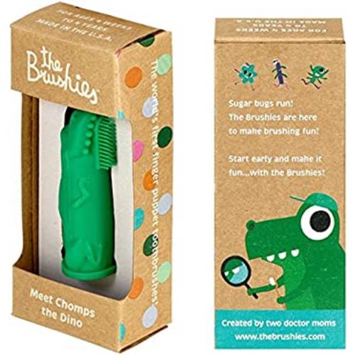 The Brushies Chomps The Dino Toddler Toothbrush/Dental Item/Youth Tooth & Gum Care/Ages 4 Weeks to 4 Years