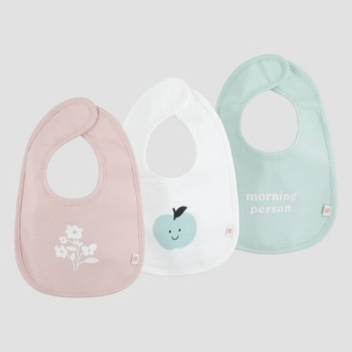 Huggies Baby Girls' 3pk Organic Food & Flowers Bib