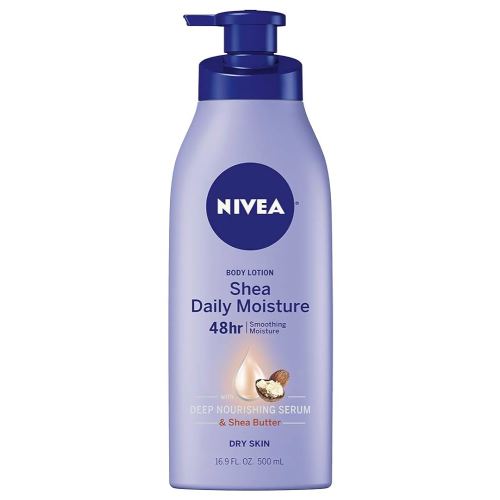 NIVEA Shea Nourish Body Lotion for Dry Skin with Hyaluronic Acid, Shea Butter and Deep Nourishing Serum, 48-Hour Body Moisturizer, 16.9 Fl Oz Pump Bottle