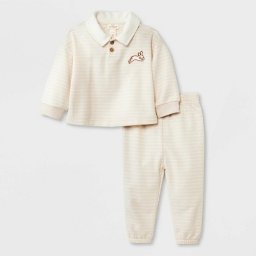 Baby French Terry Bunny Graphic Streetwear Top & Bottom Set - Cat & Jack™, Color: Cream, Size: 0-3M
