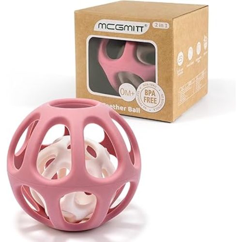 MCGMITT Sensory Balls for Baby, Food Grade Stretchy Silicone Infant Ball, Easy Grasp Ball for Babies 0-12 Months BPA-Free Montessori Learning Toy, Developmental Teething Toys Baby Shower Gifts