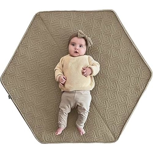 Boppy Play Mat – Foam Play Mat for Baby, Toddlers and Kids – Natural-Maze Tan – Easy-Setup Baby Play Mat with Non-Skid Backing for Floor Play, Tummy Time & More