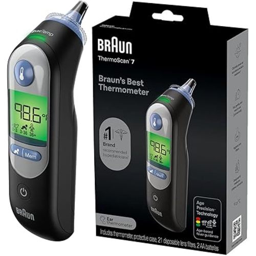 Braun ThermoScan 7 Digital Ear Thermometer for Adults, Babies & Infants, Age-Adjusted Fever Guidance, No. 1 Brand Recommended by Pediatricians