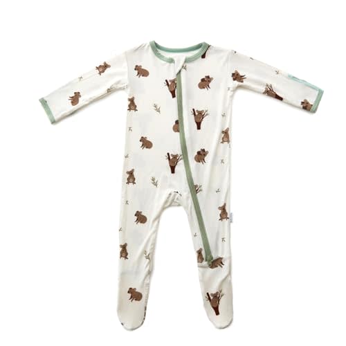 Bamboo Little Soft Baby Footie Pajamas, Baby Clothes, Newborn Sleepers, 95% Viscose and 5% Spandex, 0-24 Months