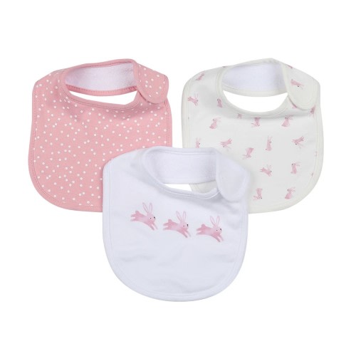 3 Pack Organic Cotton Bibs - Bunny - Kmart