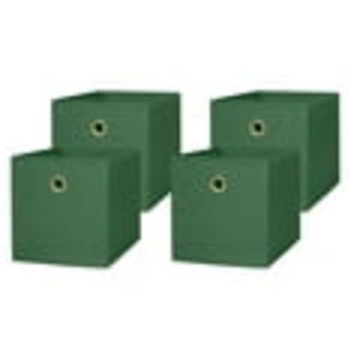 Mainstays Collapsible Fabric Cube Storage Bins (10.5" x 10.5"), 4 Pack, Green Sage Swirl