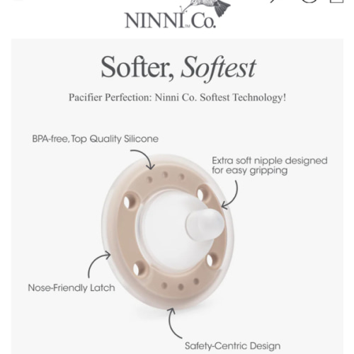 Ninni Pacifier Petal Pink 2 Pack