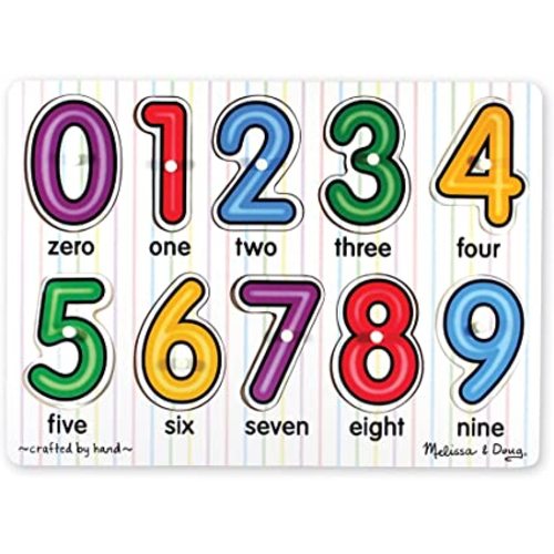 Melissa & Doug See-Inside Numbers Wooden Peg Puzzle (10 pcs) - Retail Version