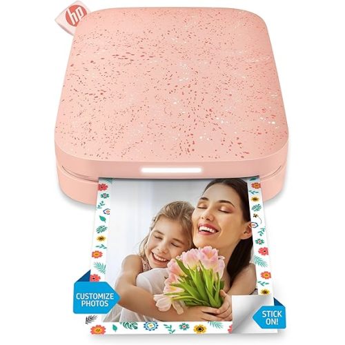 HP Sprocket 2x3" Instant Smartphone Photo Printer - Portable Color Wireless Mobile Printer - Zink Sticky-Back Photos - Print from Compatible iOS & Android Devices with Bluetooth w/Fun App - Pink