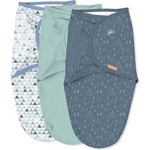 SwaddleMe by Ingenuity Original Swaddle - Size Large, 3-6 Months, 3 Count (Pack of 1) (Mountaineer)