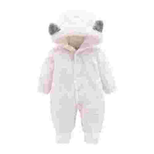 WOYY Newborn Girls Fleece Fuzzy Jumpsuit Cartoon Bear Ear Hooded Romper Winter Warm Union Suit