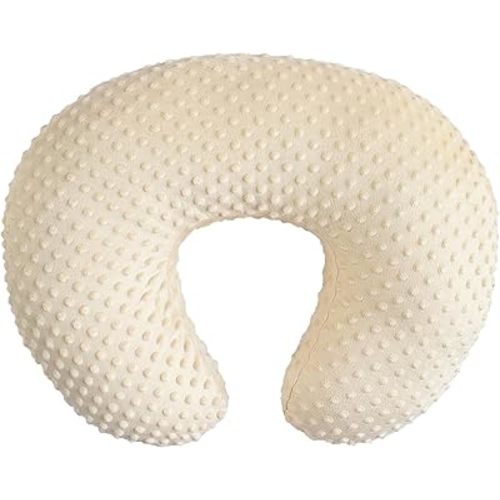 OWLOWLA Minky Nursing Pillow Cover, Breastfeeding Pillow Slipcover Fits Nursing Pillow for Baby Boy Girl(Cream)