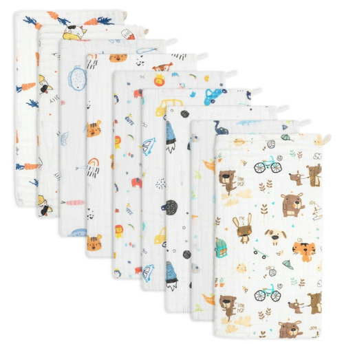 10 Pack Muslin Burp Cloths Baby Burp Clothes for Boy Girls 100% Cotton Large 20''X10'' 6 Layers Thicken Super Soft Absorbent