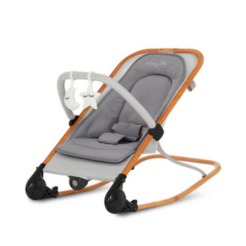 Rock with me 2-in-1 Rocker and Stationary Seat | Compact Portable Infant Rocker with Removable Toys Bar & Hanging Toys