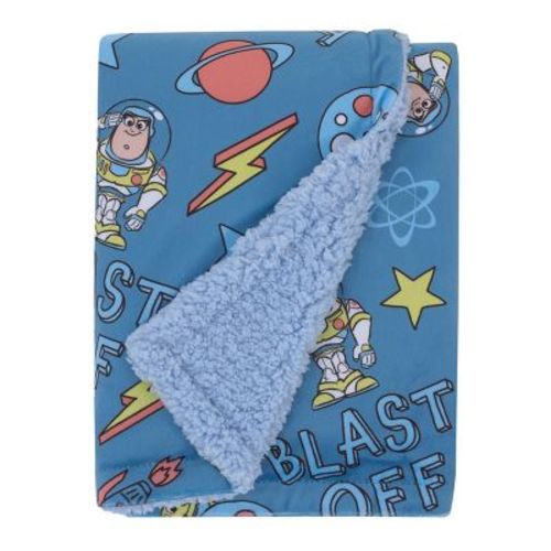 Disney Toy Story Buzz Lightyear Blue And Orange Blast-off Super Soft Cuddly Plush Baby Blanket