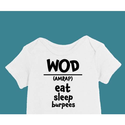 WOD Crossfit Baby Onesie | Crossfit Fam Onesie | Fitness Onesie | Gym Onesie
