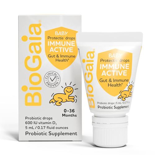 BioGaia Immune Active Baby Probiotic Drops + Vitamin D | for Babies & Toddlers 0-36 Months | Supports Digestive & Immune Health | Allergen, Dairy, Soy & Gluten Free | Backed by 30 Years of Research
