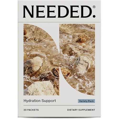 Needed. Hydration Support with Electrolytes & Trace Minerals – Electrolytes for Pregnancy & During Lactation - 30 Hydration Packets Lightly Sweetened with Real Fruit, Variety