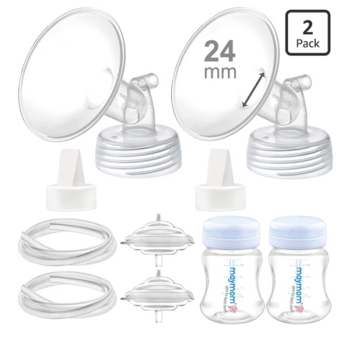 Maymom Pump Parts Compatible with Spectra S2 S1 Replacement Kit for Spectra Pump Parts 24 mm Flange Duckbill Valve Tube Bottle Backflow Protector, Not Original S2 S1 Accessories