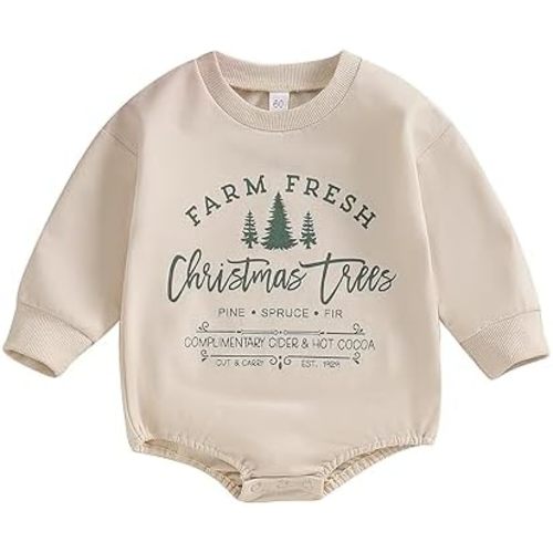 MERSARIPHY Baby Christmas Clothes Baby Boy Girl Sweatshirt Romper Santa Baby Romper Tops Fall Winter Outfits