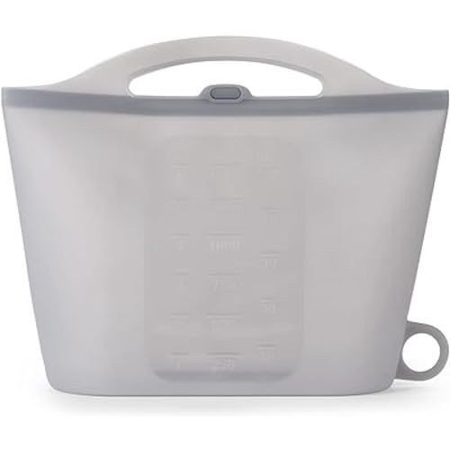 Haakaa Silicone Microwave Steam Sterilizer Bags for Travel, Reusable Silicone Steaming Bags for Baby Bottles, Breast Pump, Accessories, Pacifiers and Teethers, Great for Home and On-the-Go, Grey (1PC)